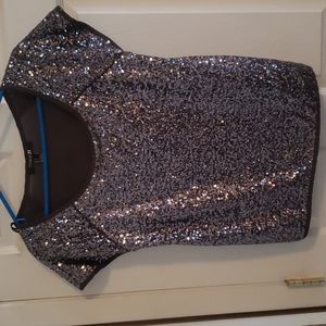 Silver sequined party blouse